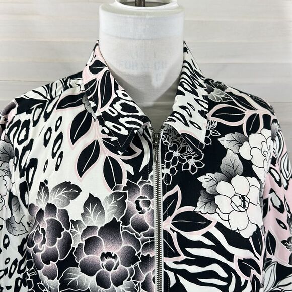 Chico's Jacket Size 3 (16) XL Floral Animal Print - Picture 4 of 14